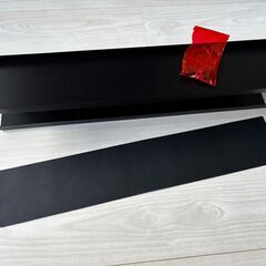 山崎実業(Yamazaki) テレビ裏収納ラック ブラック 約W57×D11×H12.5cm スマート テレビ裏 ルーター収納 収納棚 4484の画像