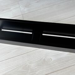山崎実業(Yamazaki) テレビ裏収納ラック ブラック 約W57×D11×H12.5cm スマート テレビ裏 ルーター収納 収納棚 4484の画像