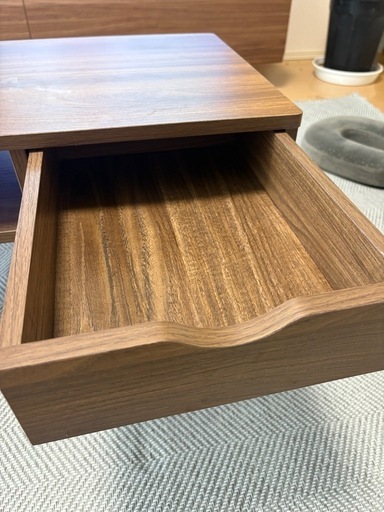 アイリスプラザ テーブル ローテーブル 収納 引き出し 木製 コンパクト ブラウン 幅約80&times;奥行約き40&times;高さ約37cm IR-8040N