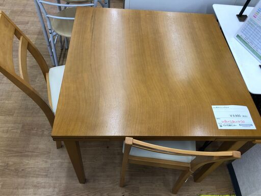 ★リユースのサカイ幸手店★SJ10246★ジモティ割あり★  ダイニングセット2人掛け 茶 W80×D80×H70 クリーニング済み
