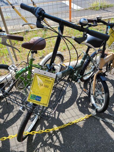 J1358【リユースのサカイ柏店】 折りたたみ自転車 switch モスグリーン