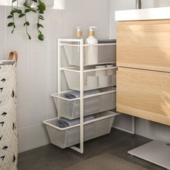 IKEA　定価4500円　JONAXEL ヨナクセル　4段収納ラック　ホワイト　白　メッシュ の画像