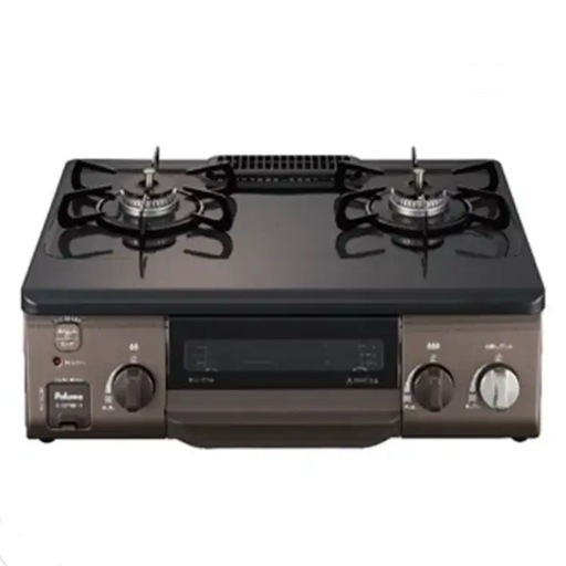 【超美品‼️】パロマ 2023年製 都市ガス用 ガステーブル 右強火/水無し片面焼きグリル ブラウンメタリック♪