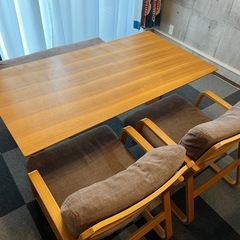 無印良品　ダイニングテーブル+チェアセットの画像