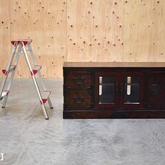 ≪yt2010ジ≫ 美品 岩屋堂箪笥 TVボード/ローボード 幅110cm 岩屋堂うるしタンス工房製 和風/和箪笥/民芸箪笥/欅/漆塗装 中古家具/宮城県仙台市 70822-04の画像