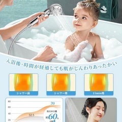 ✨シャワーヘッド ✨　マイクロナノバブル 6段階水流・肌奥までに浸透超微細泡の画像