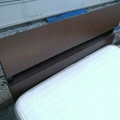 中古品 セミダブルベッド ニトリ N-sleep マットレス付き ブラウンの画像
