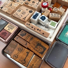 スタンプとスタンプパッド、裁断機　まとめての画像