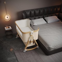 【新品】ベビーベッド 添い寝 新生児ベッド 赤ちゃんベッド 折りたたみ 添い寝ベッド 高さ調節可能 0ヶ月 ~ 24ヶ月の画像
