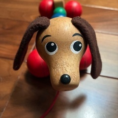 プルトイ　犬ダックスフント　木製おもちゃの画像