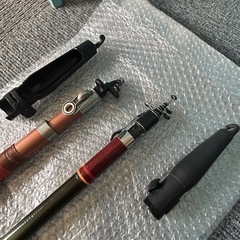 Ⓜ️商品 【土日対応】 A H 投げ釣り用竿　2本＆釣具BOX 引き出し4段付き　現状渡し　08-24-05の画像