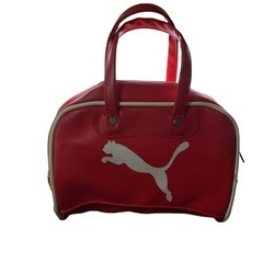 PUMA プーマ ミニボストンバッグ 赤 × シルバーの画像