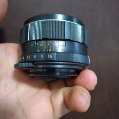 優良品　チタンカラーの初期型　PENTAX Super-TAKUMAR 55mm F2　分解清掃済みの画像