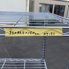 【kj183】美品 メタルラック スチールラック 収納棚 4段 横幅90cm　検)一人暮らし　ファミリー　冷蔵庫　洗濯機　オフィス　事務　テーブル　ラック　収納　家具　ソファ　キッチンの画像