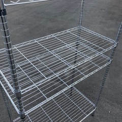 【kj183】美品 メタルラック スチールラック 収納棚 4段 横幅90cm　検)一人暮らし　ファミリー　冷蔵庫　洗濯機　オフィス　事務　テーブル　ラック　収納　家具　ソファ　キッチンの画像