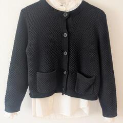UNIQLO ニットショートジャケット Mサイズ ブラックの画像
