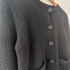 UNIQLO ニットショートジャケット Mサイズ ブラックの画像