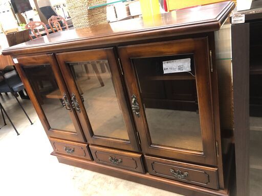 【ジャングルジャングルサカイ石津店】カリモク　飾り棚　収納ラック　サイドボード　収納　おしゃれ　和風　レトロ　ブラウン　クリーニング済み 堺市 西区 東区 北区 南区 堺区 石津