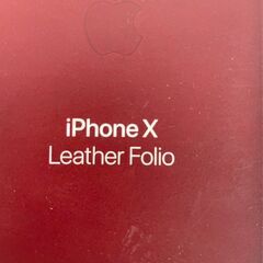 iPhoneX Leather Folio レッド 赤 Apple レザーフォリオ アップル レザーケース 手帳型ケース 本革 アイフォン A0255の画像