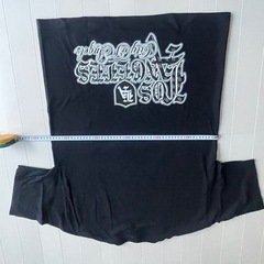 LAロゴプリントTシャツ 黒 ストリート系 メンズ Lサイズの画像
