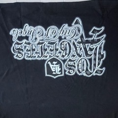 LAロゴプリントTシャツ 黒 ストリート系 メンズ Lサイズの画像