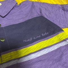 Noeil aim BeBe 襟付きTシャツ　ポロシャツ風Tシャツ　130の画像