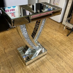 💎高級感💎MIRAYU クロステーブル ミラーコンソール キラキラ ダイヤテーブル ハイタイプ ロイヤルモダンミラー 幅60cm リビング 店舗 NO.2469Fの画像
