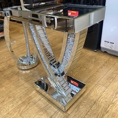 💎高級感💎MIRAYU クロステーブル ミラーコンソール キラキラ ダイヤテーブル ハイタイプ ロイヤルモダンミラー 幅60cm リビング 店舗 NO.2469Fの画像