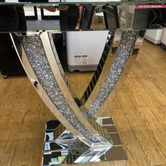 💎高級感💎MIRAYU クロステーブル ミラーコンソール キラキラ ダイヤテーブル ハイタイプ ロイヤルモダンミラー 幅60cm リビング 店舗 NO.2469Fの画像