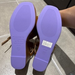 【美品】 甲深ベルトウエッジサンダル M キャメルの画像