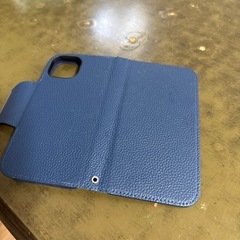 ネイビー 手帳型 iPhone14pro maxケースの画像