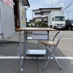 折りたたみ式デスク、チェアセット 収納できるタイプの画像