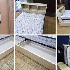 ｈ19　美品！フランスベッド　照明、コンセント、引き出し付き　シングルベッドの画像