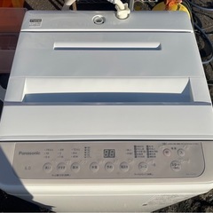 Panasonic パナソニック 全自動 電気 洗濯機 6.0kg  NA-F6PB1 内部分解清掃済 2022年製 取説付属 ホワイト 稼働確認済 中古 ③の画像