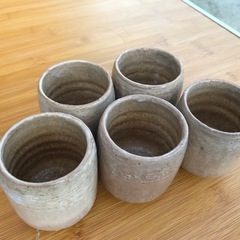 萩焼きの湯呑み　5個の画像