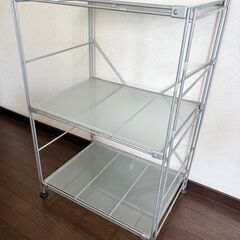 無印良品 スチールユニットシェルフ ガラス棚　レア の画像
