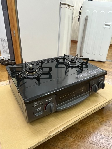 美品✨ グリル未使用!! 都市ガス用 リンナイ RTE565BK ガステーブル 左強火力 RT35NJH