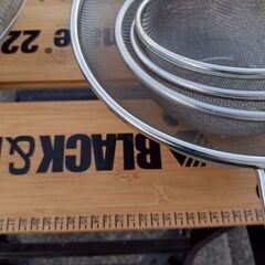 観音寺 ざる ザル てぼ テボ 湯切り 網 ステンレス製  5個セット 中古品 ボウル サラダ 水切りの画像