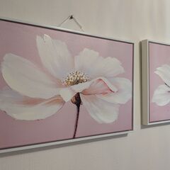 【無料】フラワーアートパネル 2枚セット/壁掛けインテリア の画像