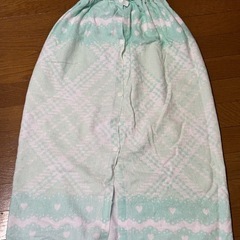 女の子　ロングラップタオル　巻きタオル　パステルカラーのグリーンの画像