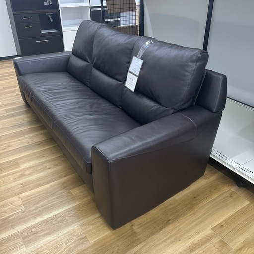 3人掛けソファー 半皮 ダークブラウン のご紹介です！