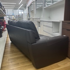 3人掛けソファー 半皮 ダークブラウン のご紹介です！の画像