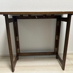 山善　天然木折りたたみデスク フレッシュブラウンの画像