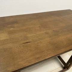 山善　天然木折りたたみデスク フレッシュブラウンの画像