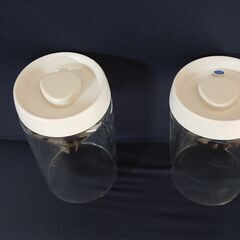 珈琲豆などのガラス密封保存容器2つ☕🫘の画像