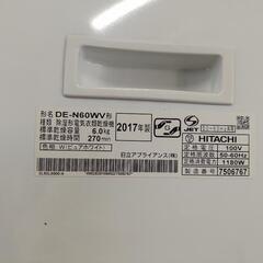 HITACHI 電気衣類乾燥機 DE-N60WV 6.0kg 2017年製　広島の画像