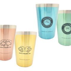 【新品未使用／非売品】星のカービィ なかよしステンレスペアタンブラー ピンク＆オレンジ クレーンゲーム景品の画像
