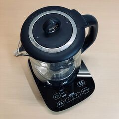 アイリスオーヤマ  電気ケトル ガラス製・温度調節付 IKE-G1500T（ブラック）2021年製の画像
