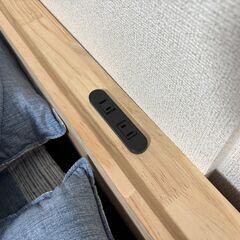ダブル 宮棚 2口コンセント すのこベッド+マットレスの画像