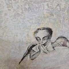 F50号油絵額縁+F50号キヤンバス(鉛筆画)の画像